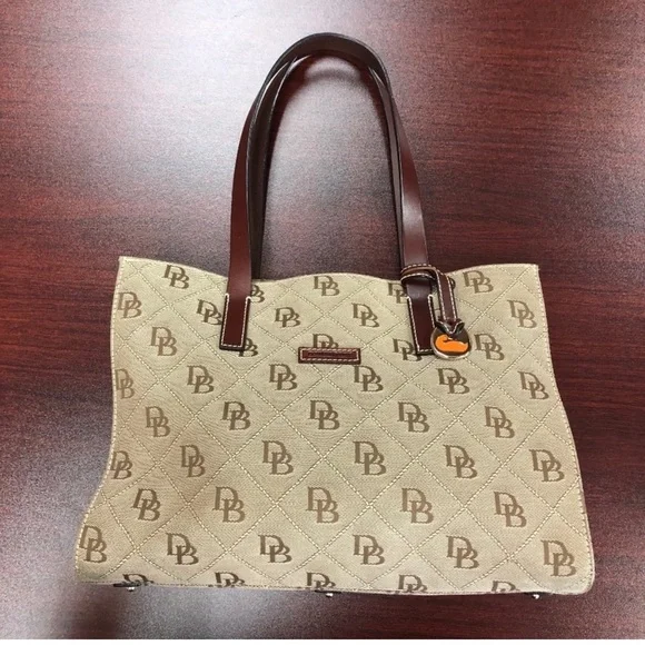 Dooney & Bourke Tan and Brown Tote Bag - Picture 2 of 15